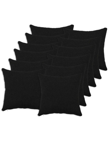 Federa 12 pcs HEERLEN Nero 45 x 45 cm Bouclé