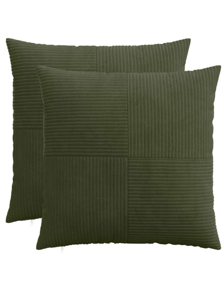 Federa 2 pcs ALMELO Verde 55 x 55 cm corduroy