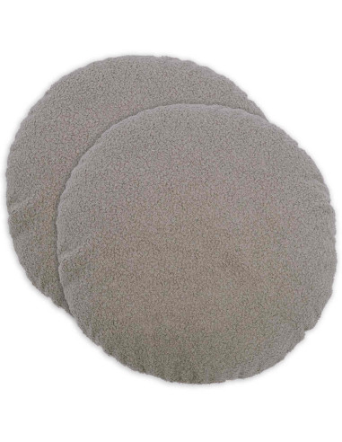 Federa 2 pcs HEERLEN Grigio Chiaro Ø 40 cm Bouclé