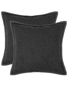 Federa 2 pcs HOUTEN Grigio Scuro 50 x 50 cm Bouclé