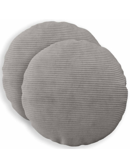 Federa 2 pcs HEERLEN Grigio Chiaro Ø 50 cm corduroy