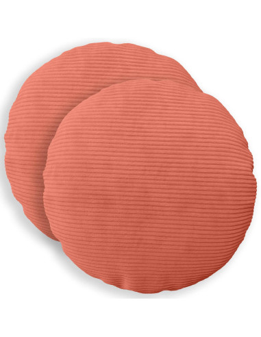 Federa 2 pcs HEERLEN Rosso Arancio Ø 50 cm corduroy
