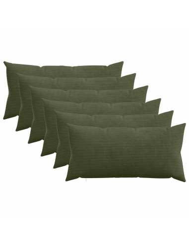 Federa 6 pcs HEERLEN Verde 40 x 80 cm corduroy