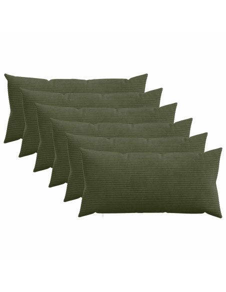 Federa 6 pcs HEERLEN Verde 40 x 80 cm corduroy