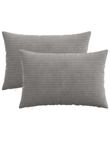 Federa 2 pcs HEERLEN Grigio Chiaro 40 x 60 cm corduroy
