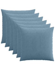 Federa 6 pcs HEERLEN Blu 60 x 60 cm corduroy
