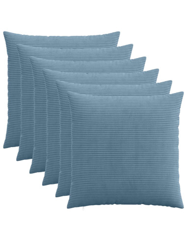 Federa 6 pcs HEERLEN Blu 60 x 60 cm corduroy