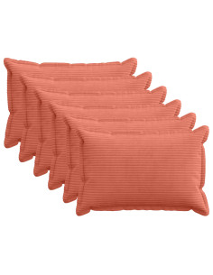Federa 6 pz HOUTEN Rosso Arancio 40 x 60 cm corduroy