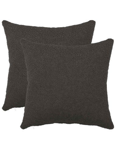 Federa 2 pcs HEERLEN Grigio Scuro 35 x 35 cm Bouclé