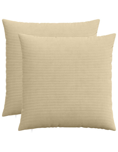 Federa 2 pcs HEERLEN Verde Grigio 60 x 60 cm corduroy