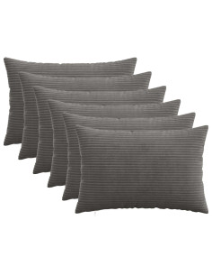 Federa 6 pcs HEERLEN Grigio Scuro 40 x 60 cm corduroy
