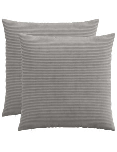 Federa 2 pcs HEERLEN Grigio Chiaro 60 x 60 cm corduroy