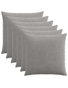 Federa 6 pcs HEERLEN Grigio Chiaro 60 x 60 cm corduroy