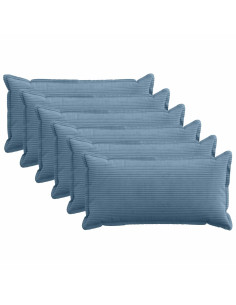 Federa 6 pz HOUTEN Blu 40 x 80 cm corduroy