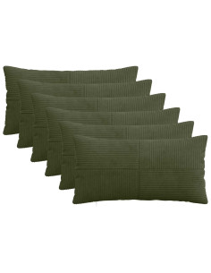 Federa 6 pcs ALMELO Verde 40 x 70 cm corduroy