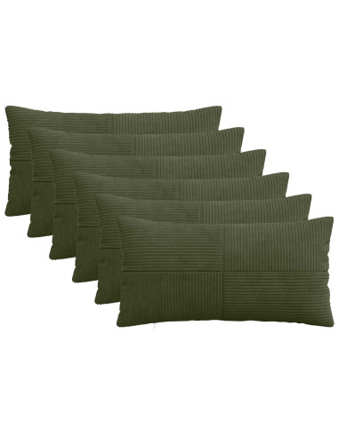 Federa 6 pcs ALMELO Verde 40 x 70 cm corduroy