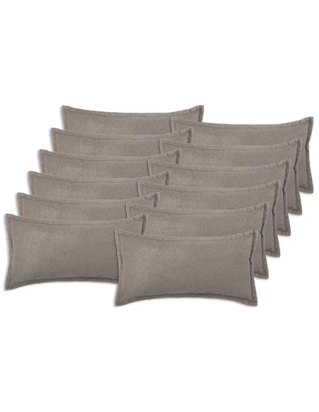 Federa 12 pcs HOUTEN Grigio Chiaro 40 x 80 cm Bouclé