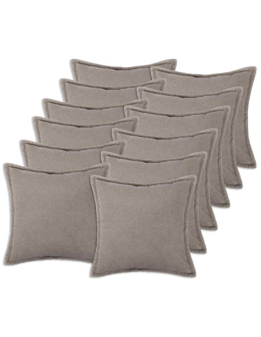 Federa 12 pcs HOUTEN Grigio Chiaro 50 x 50 cm Bouclé