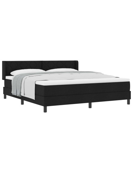 Letto a molle con testiera Nero 200 x 180 cm Tessuto