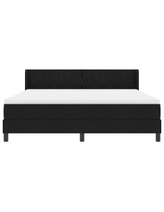 Letto a molle con testiera Nero 200 x 180 cm Tessuto 2