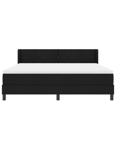 Letto a molle con testiera Nero 200 x 180 cm Tessuto