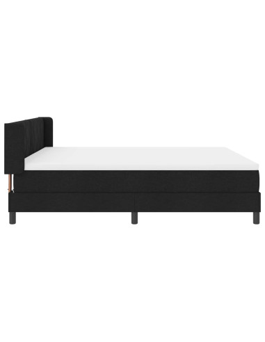 Letto a molle con testiera Nero 200 x 180 cm Tessuto