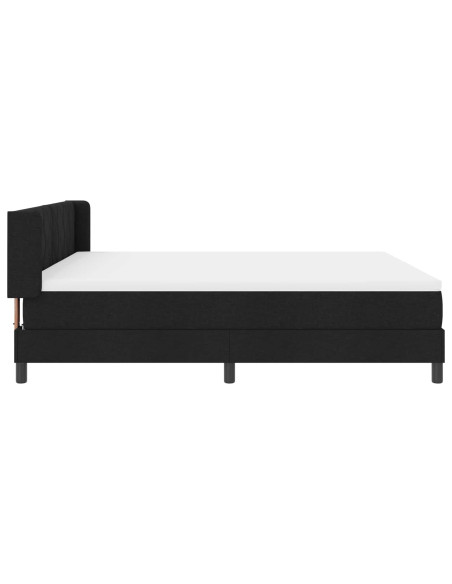 Letto a molle con testiera Nero 200 x 180 cm Tessuto