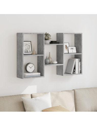 Scaffale a Muro Grigio Cemento 96x18x60 cm in Truciolato