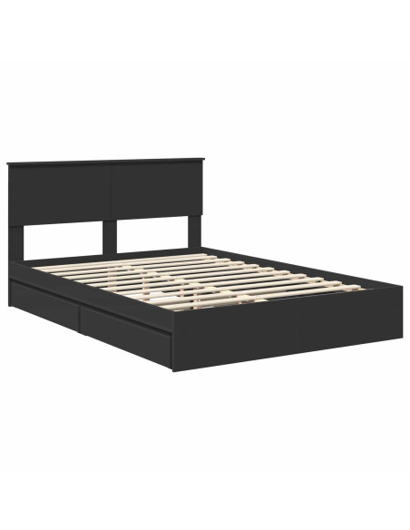 Letto con Contenitore Nero 135 x 190 cm Legno multistrato