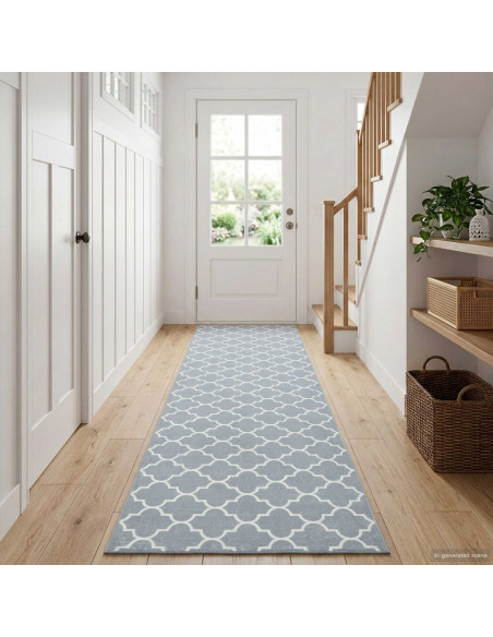 Runner Tappeto ORIZ 1150 gsm Grigio e Bianco