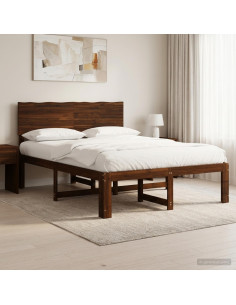 Letto matrimoniale con testiera ROSTOCK Marrone Scuro
