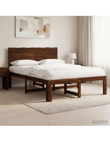 Letto matrimoniale con testiera ROSTOCK Marrone Scuro