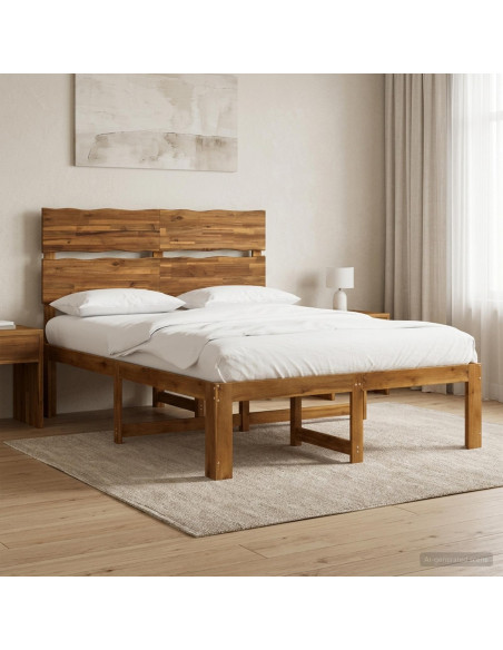 Letto matrimoniale con testiera ROSTOCK Naturale 137 x 190 cm