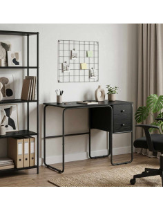 Scrivania con Spazio di Archiviazione Rovere Nero