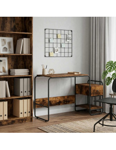 Scrivania con Spazio di Archiviazione Rovere Fumo