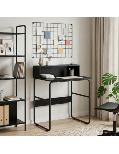 Scrivania con Spazio di Archiviazione Rovere Nero