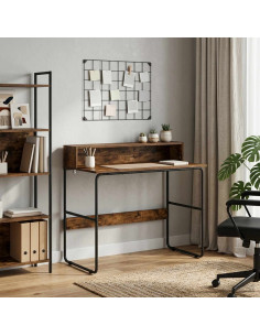 Scrivania con Spazio di Archiviazione Rovere Fumo