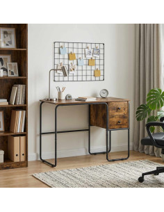 Scrivania con Spazio di Archiviazione Rovere Fumo