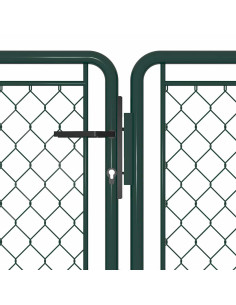 Cancello da Giardino in Acciaio 400x75 cm Verde 2
