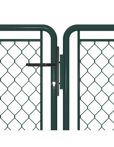 Cancello da Giardino in Acciaio 400x75 cm Verde