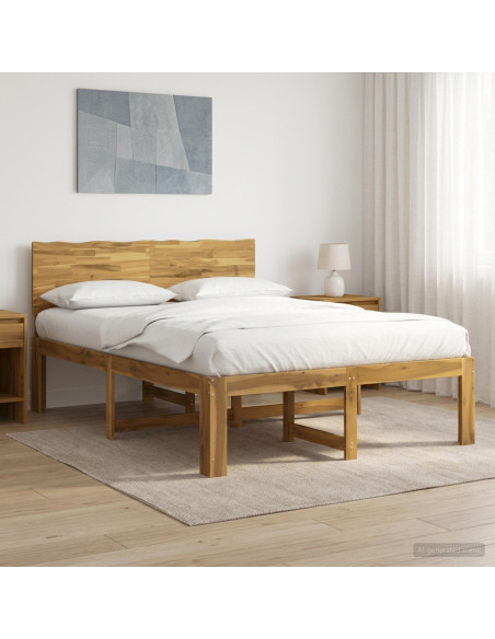 Letto matrimoniale con testiera ROSTOCK Bianco 140 x 200 cm