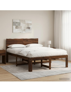 Letto matrimoniale con testiera ROSTOCK Marrone Scuro