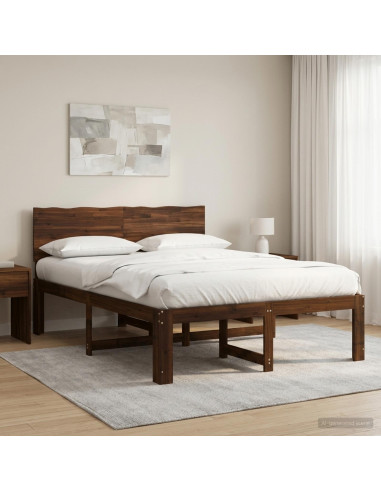 Letto matrimoniale con testiera ROSTOCK Marrone Scuro