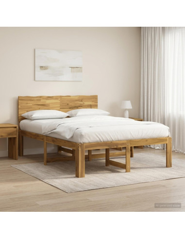 Letto matrimoniale con testiera ROSTOCK Bianco 150 x 200 cm