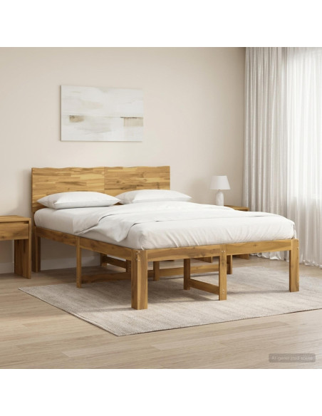 Letto matrimoniale con testiera ROSTOCK Bianco 150 x 200 cm