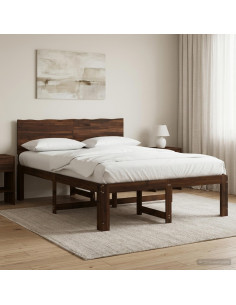 Letto matrimoniale con testiera ROSTOCK Marrone Scuro