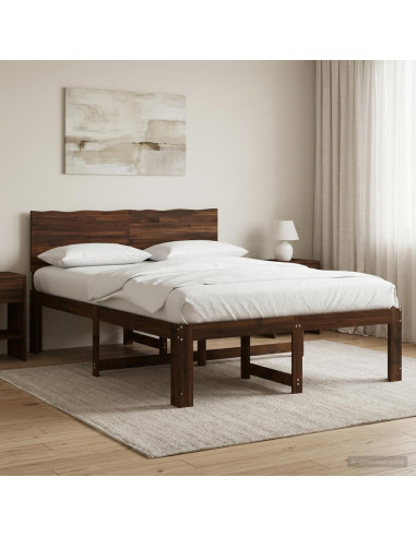 Letto matrimoniale con testiera ROSTOCK Marrone Scuro