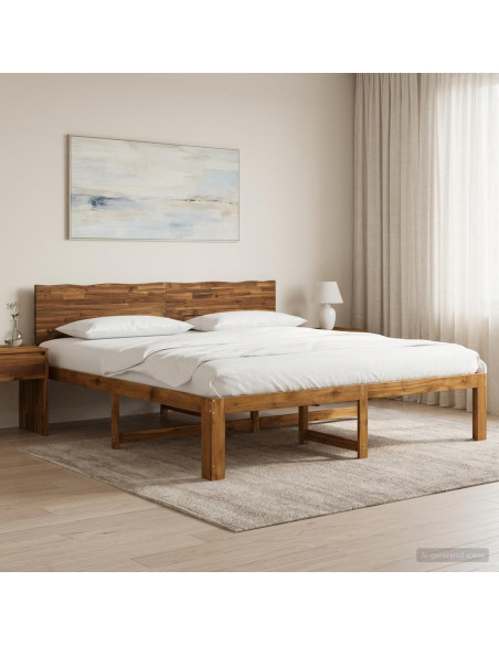 Letto matrimoniale con testiera ROSTOCK Naturale 180 x 200 cm