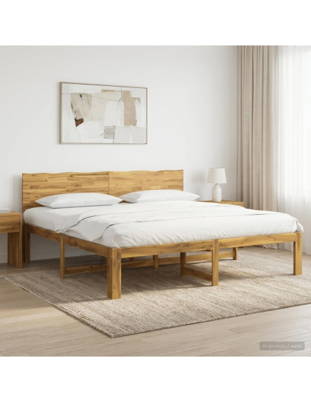 Letto matrimoniale con testiera ROSTOCK Bianco 180 x 200 cm