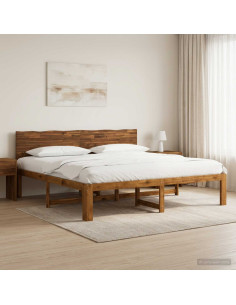Letto matrimoniale con testiera ROSTOCK Naturale 200 x 200 cm